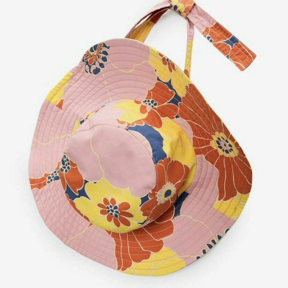 Zara Foral Wide Brim Hat